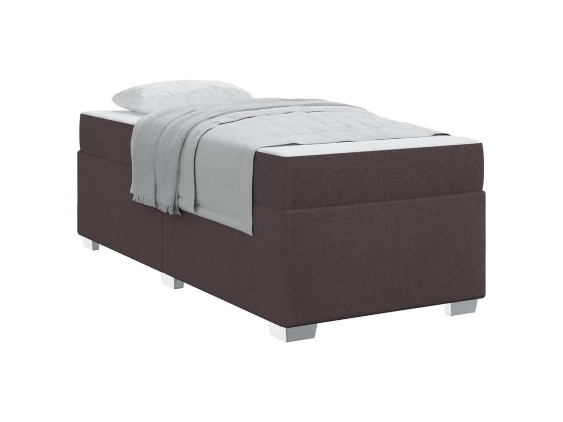 Estrutura da Cama com Colchão Marrom Escuro Tecido MAISON EXCLUSIVE 90x200 cm