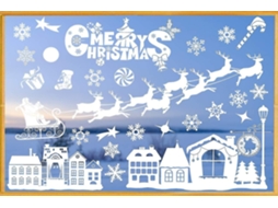 Decorações De Natal Branco, Adesivos De Janela De Natal, Decorações De Janela De Natal, Adesivos De Janela De Natal Olysi Shop