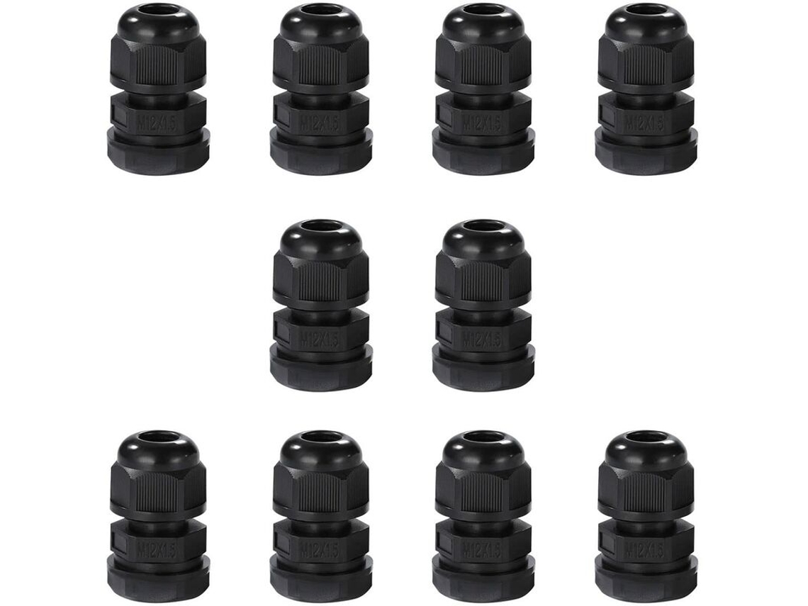 Pacote Com 10 Prensa-cabos M12 Em Nylon, À Prova D'água Ip68, Porca De Travamento E Arruela, Para Cabos 3 A 6,5 ​​mm. (m12)-aquaforge