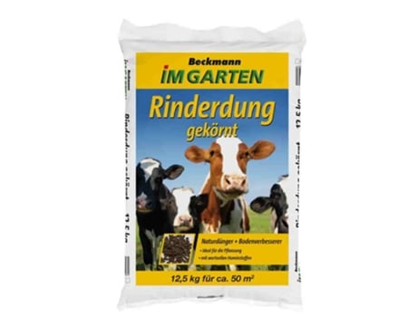 Fertilizante orgânico granulado de esterco bovino Beckmann (12,5 kg) para jardins