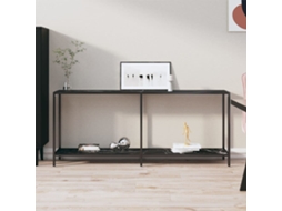 Vidaxl Mesa Consola Preto 180x35x75,5 Cm Vidro Temperado