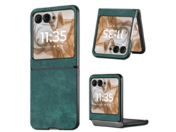 Capa Traseira Vintage Em Couro E Policarbonato Para Celular Motorola Razr 50
