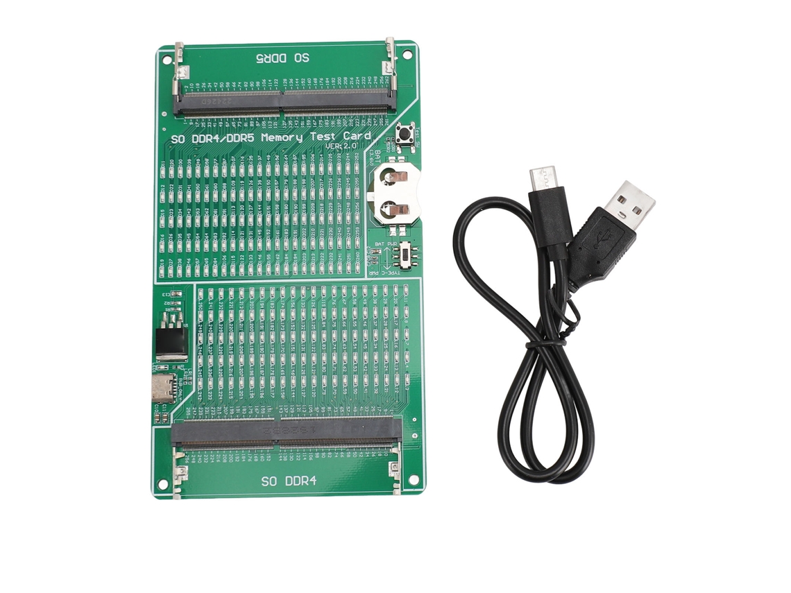 Cartão Testador De Memória 2 Em 1 Ddr4 Ddr5 Com Indicador Led Para Notebook
