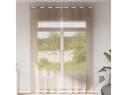 Vidaxl Cortinas De Voile Com Ilhós 2 Pcs Castanho-claro