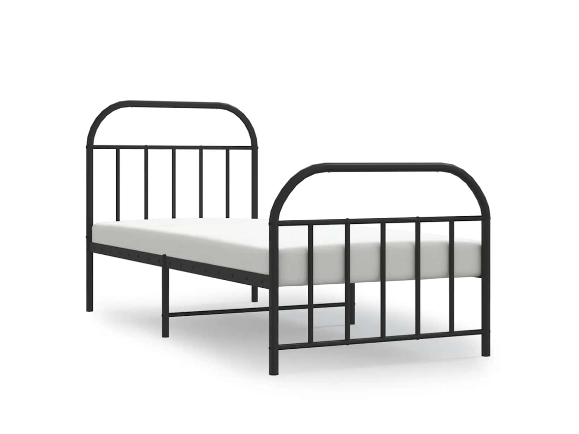 Bed Frame, Bed Frames Vidaxl Preto Aço (90 X 190 Cm)
