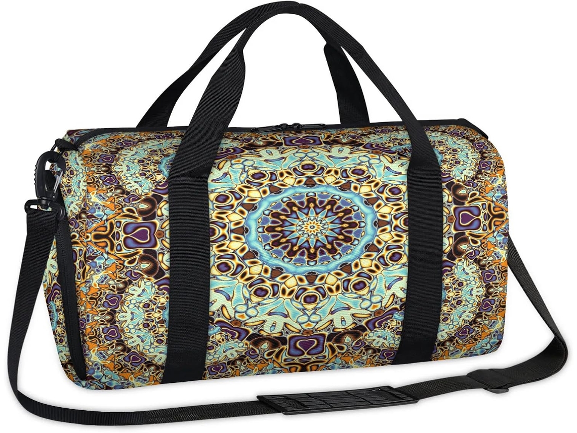 Bolsa Esportiva com Estampa Étnica Abstrata de Mandala Tecido Poliéste 45 X 21 5 23 Cm Pa a Design Du
