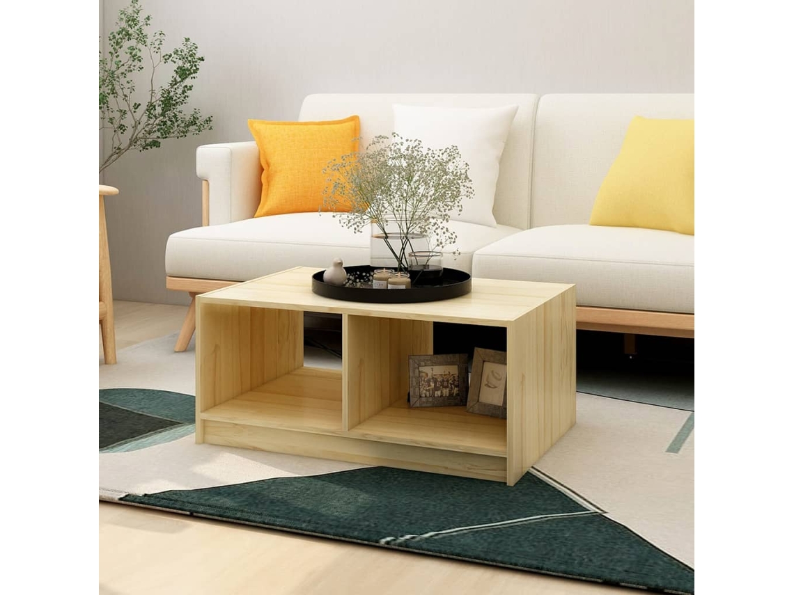 Vidaxl Mesa De Centro 75x50x33,5 Cm Madeira De Pinho Maciça