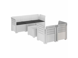 Vidaxl Sofá De Jardim De 5 Pessoas Com Almofadas Visual De Rattan Pp