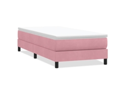 Box Cama Primavera Sem Colchão em Rosa (90x210 cm)