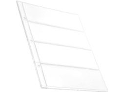 Páginas para álbum de colecionador de cartões Hanabass, 10 unidades de camadas transparentes de PVC com 4 compartimentos cada.