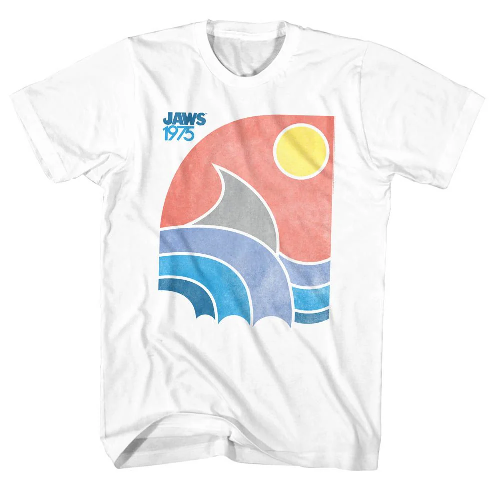 Unisex Adult T-shirt Rockinstone Jaws Movie Color White Sizexl