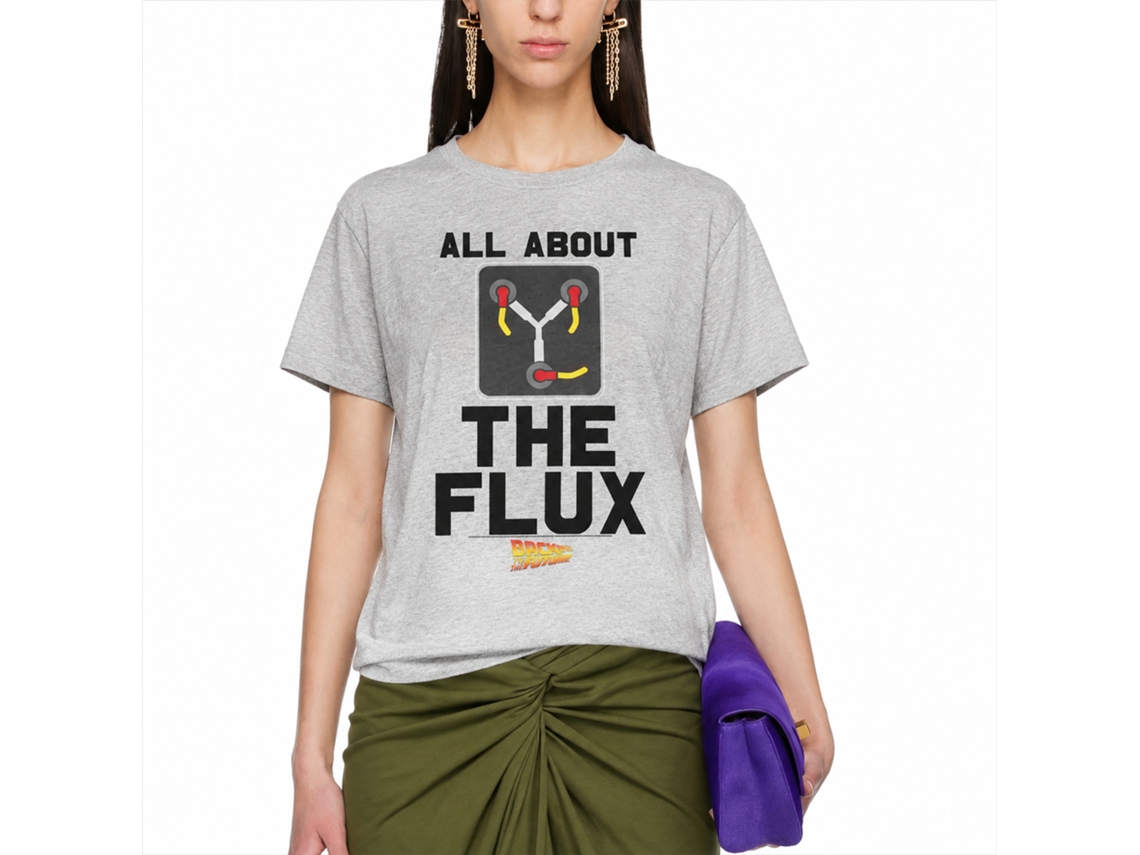 Rockinstone Back To The Future Movie All About Flux Heather Gray Adult T-shirt Size:m