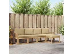 Vidaxl Conjunto De Sofás Para Exterior 5 Pcs Branco E Bege