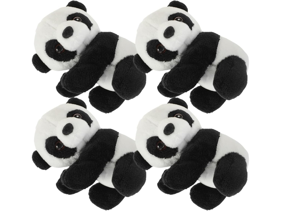 Conjunto De 4 Prendedores Pelúcia Em Formato Panda, Feitos Algodão