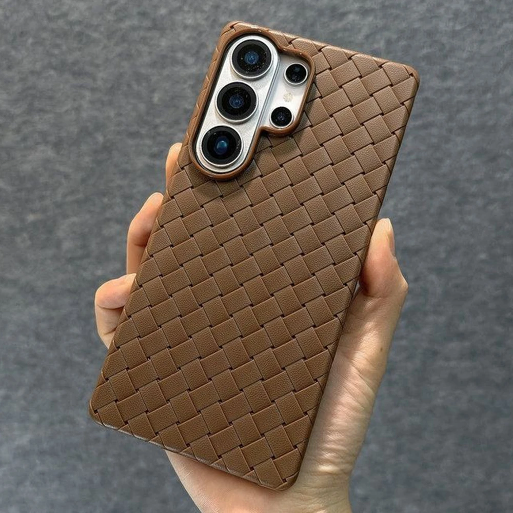 Capa De Couro Para Celular (galaxy S26 Ultra Marrom) Com Sistema De Resfriamento E Proteção Macia Contra Quedas.