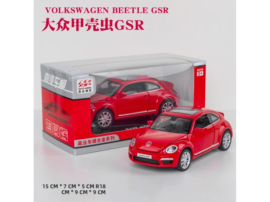 (vermelho) Volkswagen Beetle Gsr 1:32 Miniatura De Carro De Liga Metálica Com Mecanismo De Fricção
