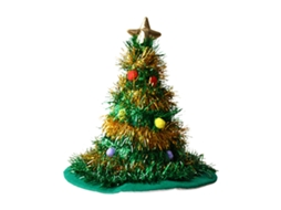 Chapéu De Árvore De Natal Green Bottom Gold Ribbon Light Com Botão A Bateria Pela Laxiscreed