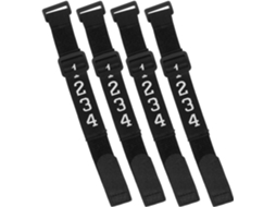 Pulseiras de identificação numeradas genéricas para árbitros de futebol, em nylon e plástico, confortáveis e fáceis de usar.