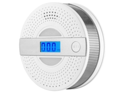 Detector De Fumaça E Monóxido De Carbono, 2 Em 1, Com Sensor Alimentado Por Bateria E Visor