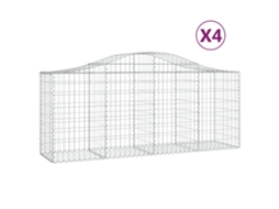 Gabion Basket, Gabion Baskets Vidaxl Prateado Ferro (200 X 50 X 80/100 Cm)
