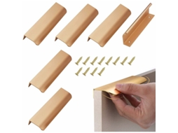 Puxadores Para Móveis, Conjunto De 6 Peças Com 150 Mm De Diâmetro, Acabamento Dourado Fosco, Modelo A