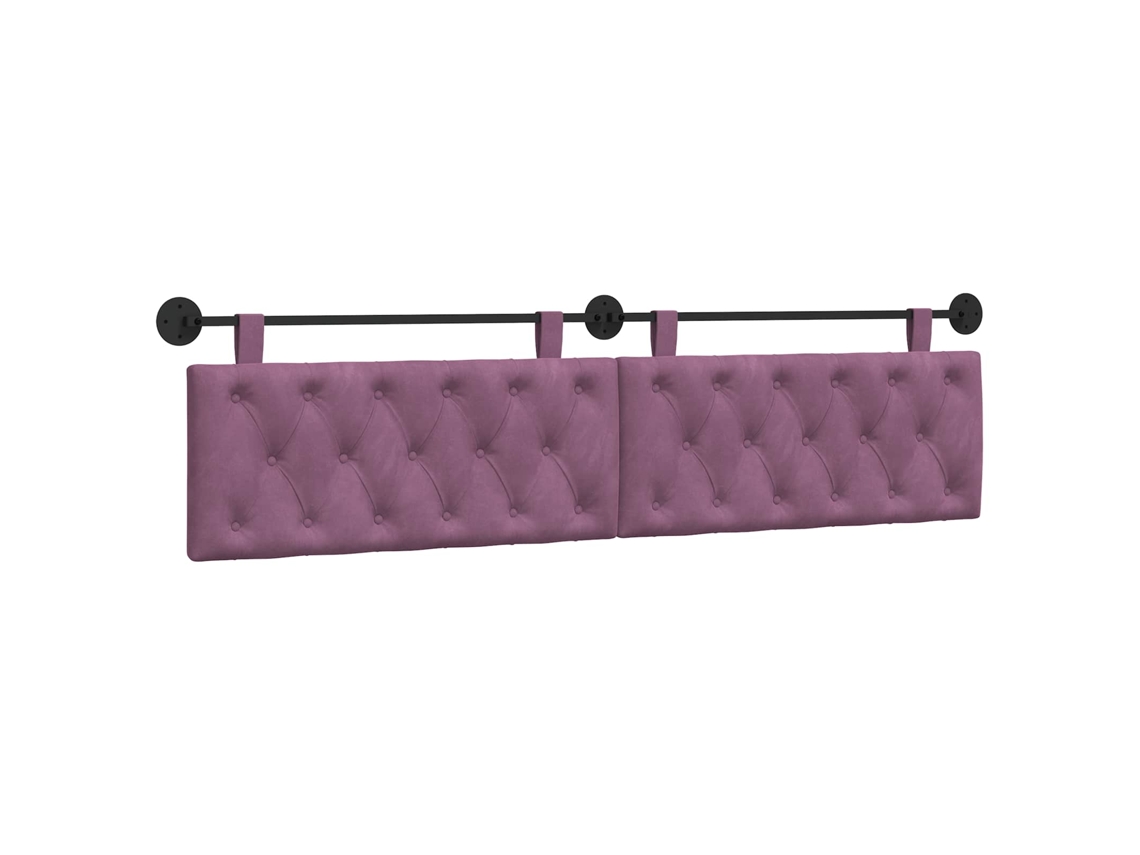 Conjunto 1 Cabeceira Moderna Vidaxl Roxo Veludo (210 X 55 X 7 Cm)