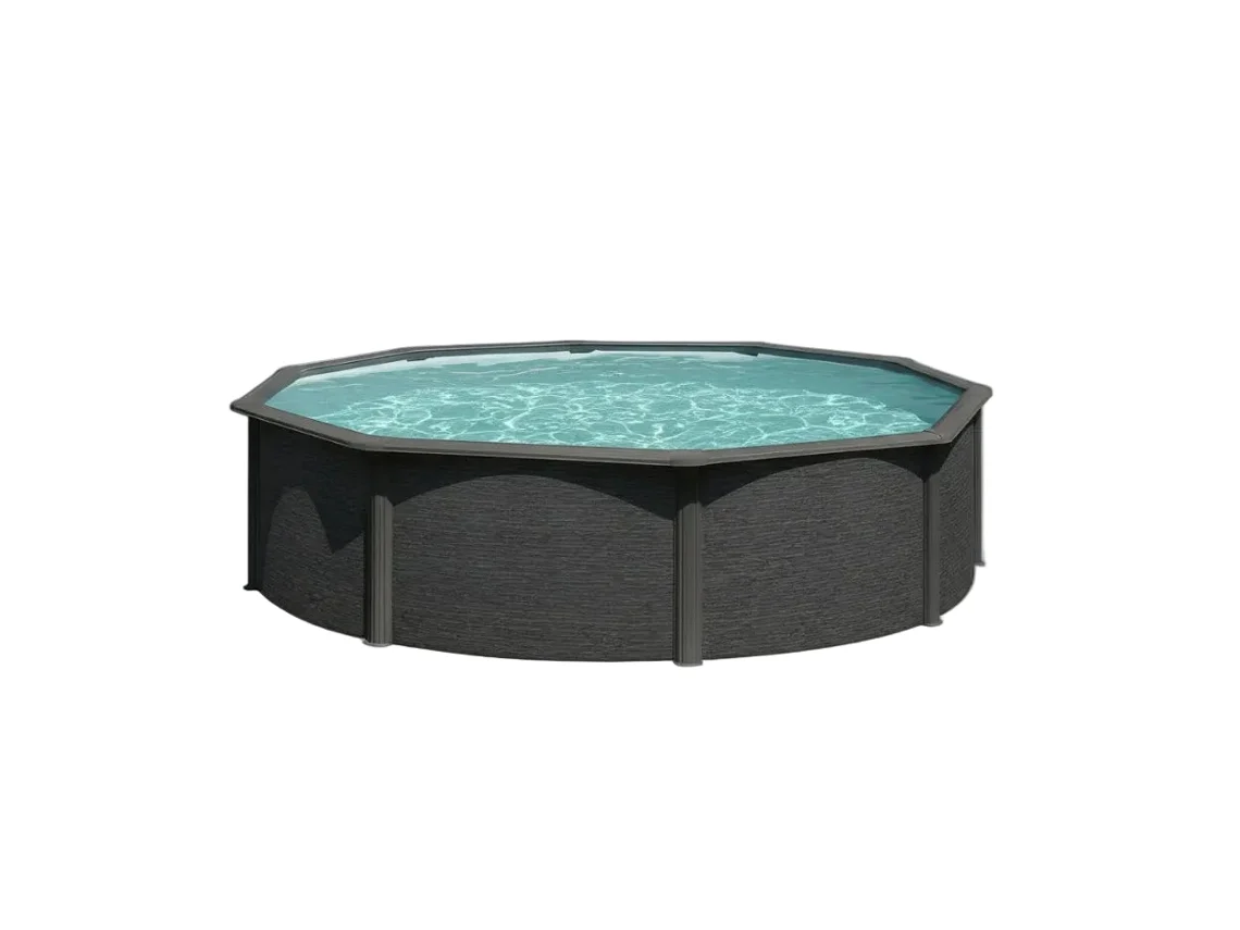 Piscina Elevada Gre Circular Antracite 120cm De Altura 300x120