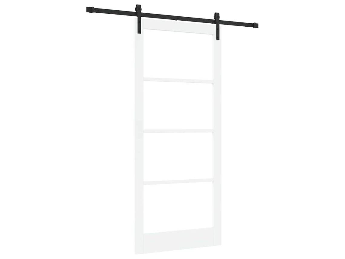 Conjunto 1 Porta Deslizante Vidaxl Branco Madeira De Pinho Maciça (93 X 211 Cm)
