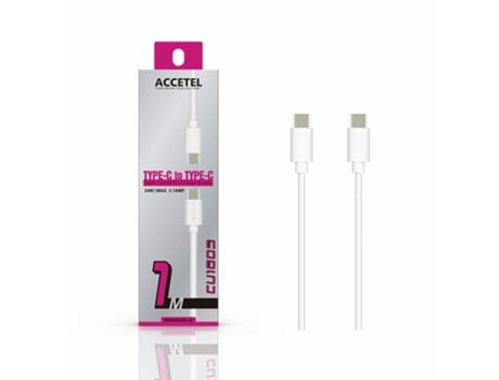 Cabo Pd Type-C Cu-1609 para Samsung Galaxy A04E Rápida Velocidade de Carregamento. 1M. 3.1A. 24W Branco ACCETEL