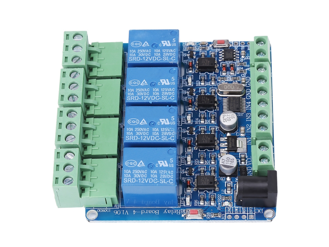 Módulo De Relé De 4 Canais Stm8s103f3 Com Microcontrolador 12v Dc