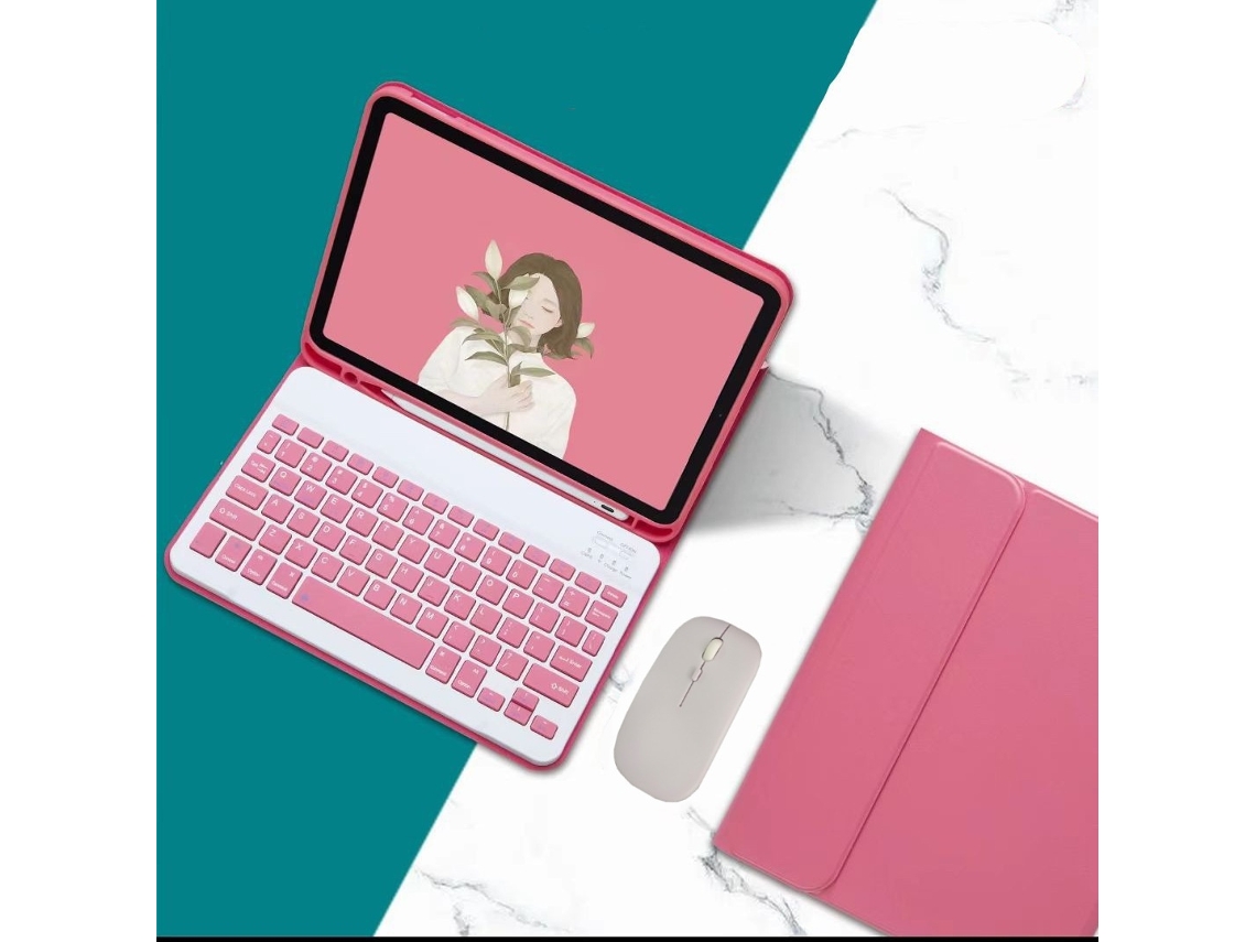 Lurelia Capa Com Teclado Bluetooth Para Ipad Mini 5 Com Suporte Para Caneta E Rato, Vermelho