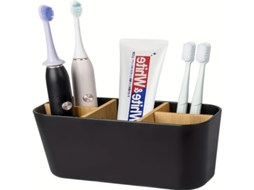 Porta escovas de Dentes em Plástico Preto com 5 Compartimentos AQUAFORGE