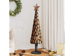 Vidaxl Árvore De Natal Castanho 120 Cm Madeira De Teca Maciça