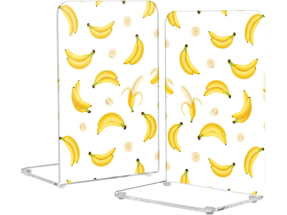 Suportes Para Livros Em Acrílico Amarelo Banana Branco Escritório, Suporte Transparente Com Almofadas Antiderrapantes