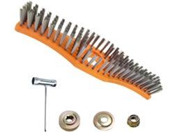 Escova De Limpeza Para Roçadeira, Escova De Arame Aço 30, 5cm 12pol, Conjunto De 3 Peças Com Bainha, Ferramenta De