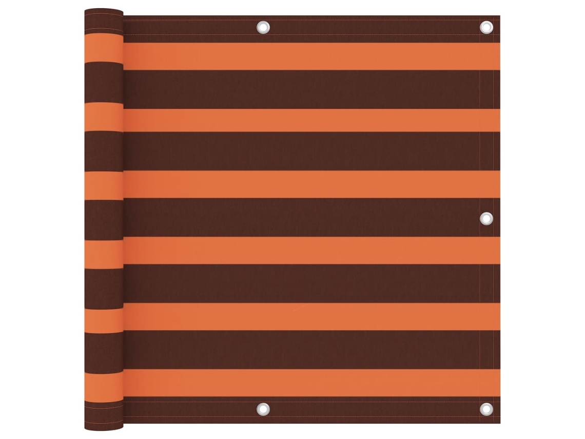 Vidaxl Tela De Varanda 90x400 Cm Tecido Oxford Laranja E Castanho