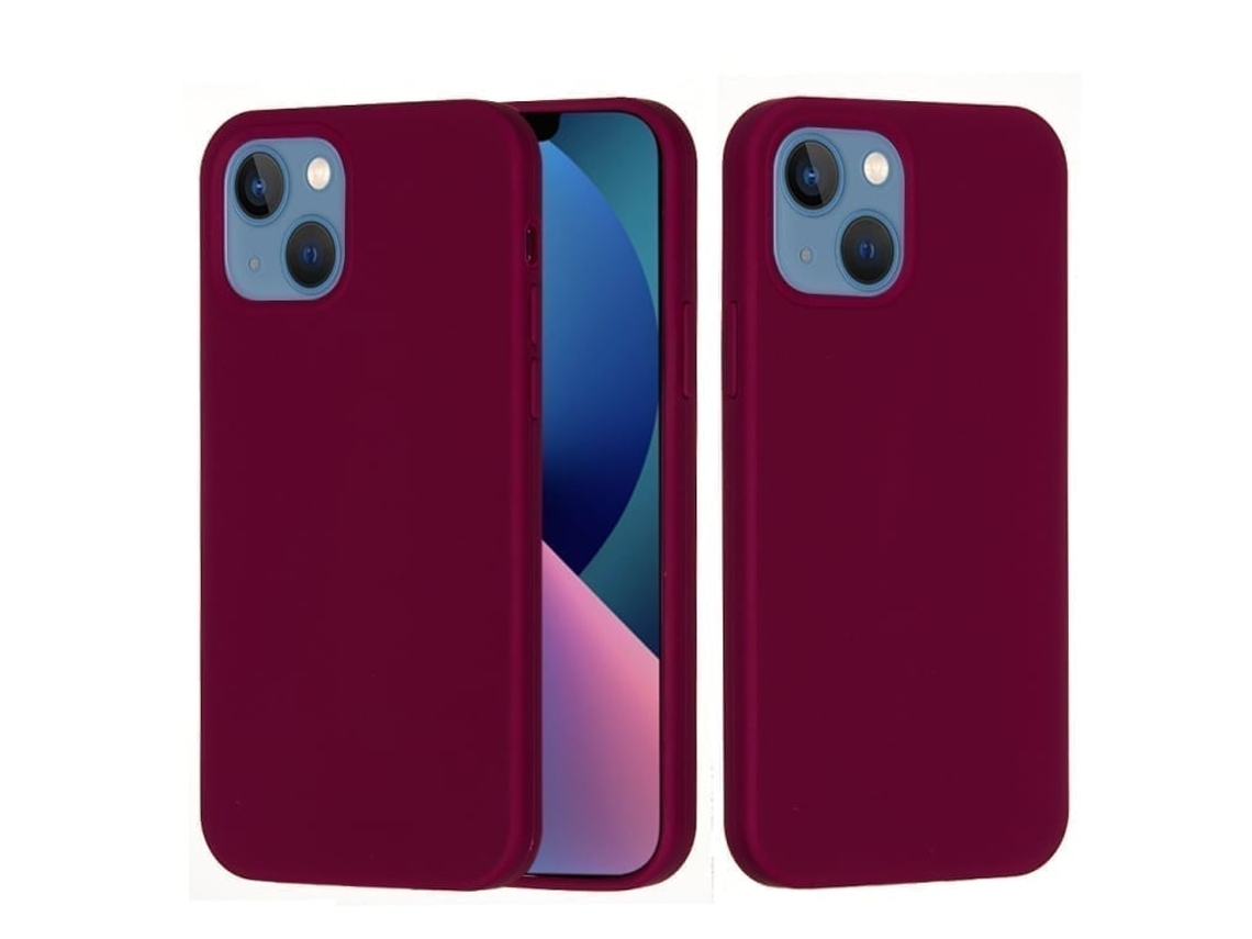 Capa De Silicone Para Iphone 14 - Cor Sólida, Proteção Fina E Antiaderente - Violeta