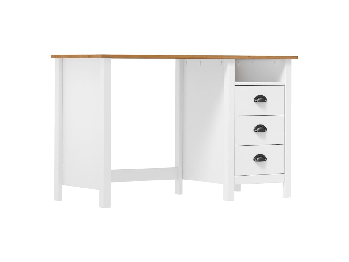 Vidaxl Secretária Hill C/ 3 Gavetas 120x50x74 Cm Pinho Maciço