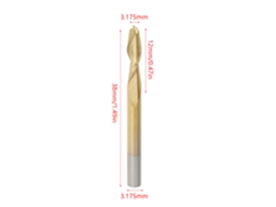 Laxiscreed — Fresa De Duas Ranhuras Com Revestimento De Titânio, 3,175mm, Para Corte Eficiente