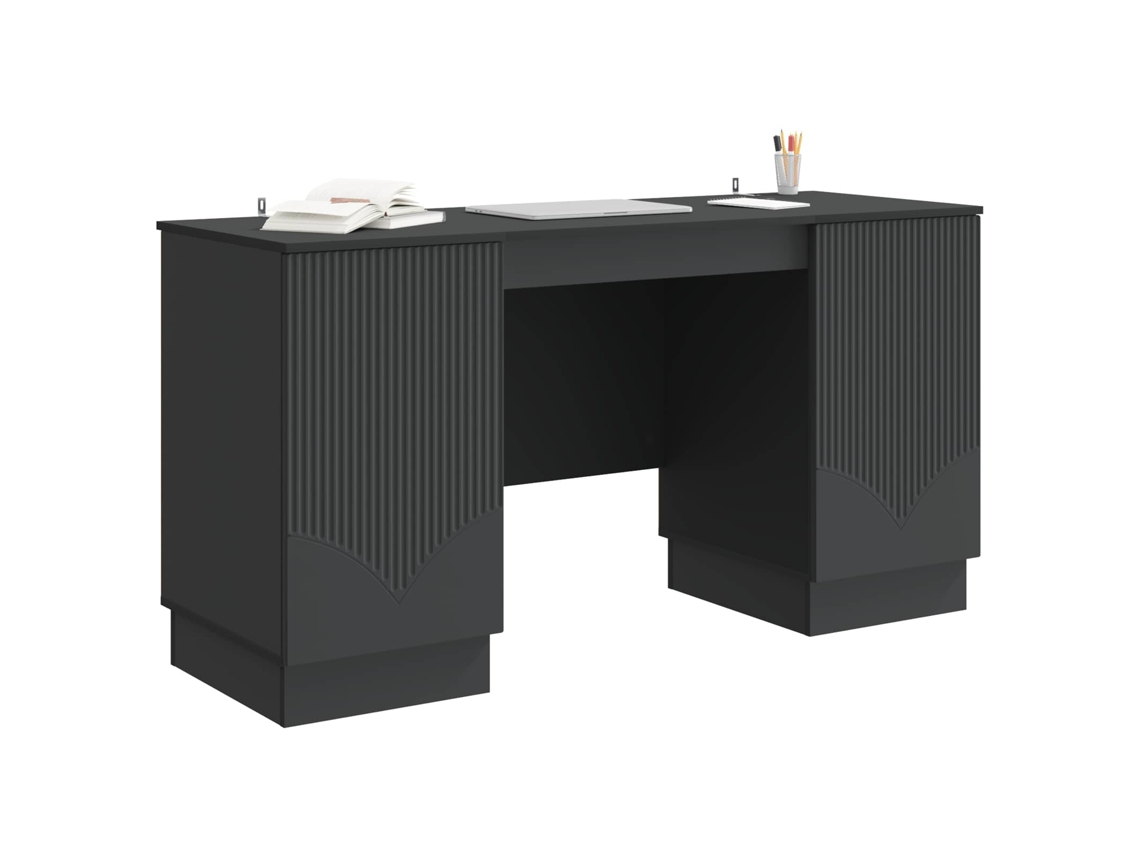 Maison Exclusive - Mesa Com Porta Preto 142,5 X 50 X 75 Cm Derivados De Madeira