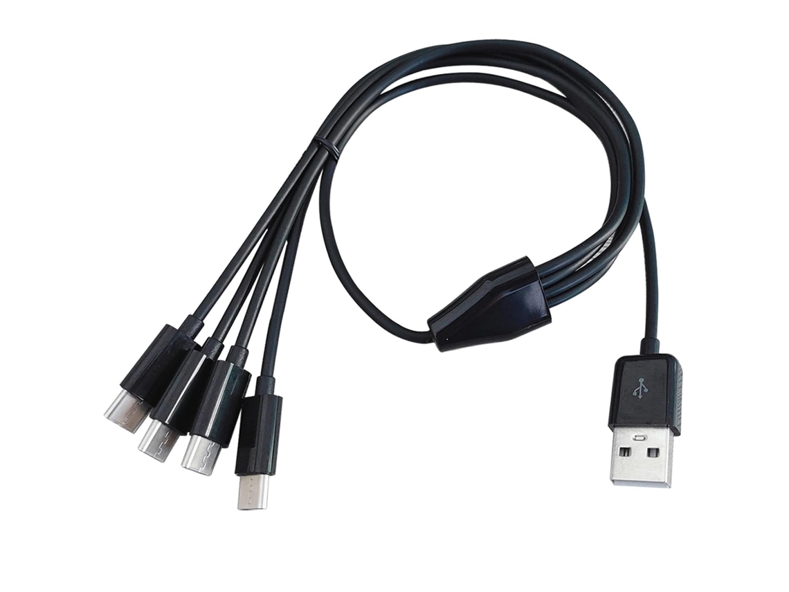 Cabo Divisor Multi-usb-c De 50 Cm, Carregamento 4 Em 1 Com Conectores