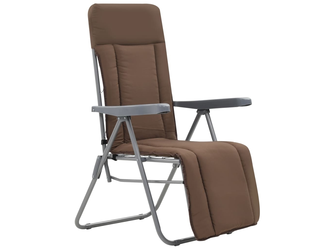 Maison Exclusive - Conjunto De 2 Cadeiras Dobráveis Com Almofadas, Cor Marrom.