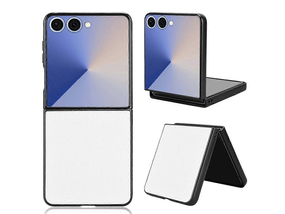 Capa De Celular Rígida Com Revestimento Em Couro De Crocodilo Compatível Com Samsung Galaxy Z Flip7 5g