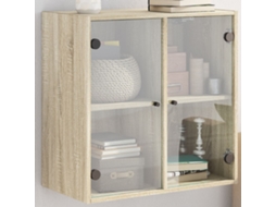 Vidaxl Armário De Parede C/ Portas Vidro 68x37x68,5 Cm Carvalho Sonoma