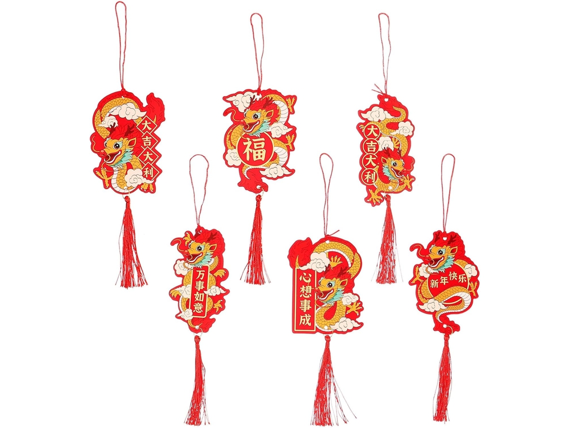Conjunto 6 Enfeites Papel Tradicionais Chineses Decoração Chinês 2024 Ideais Escritórios Centros Comerciais GOKOCO