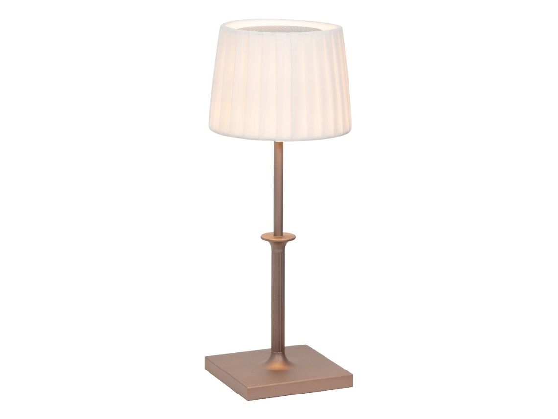 Luminária De Mesa Recarregável Com Dimmer Led Poldina Classic Zafferano - Design Elegante Sem Fio, Bronze