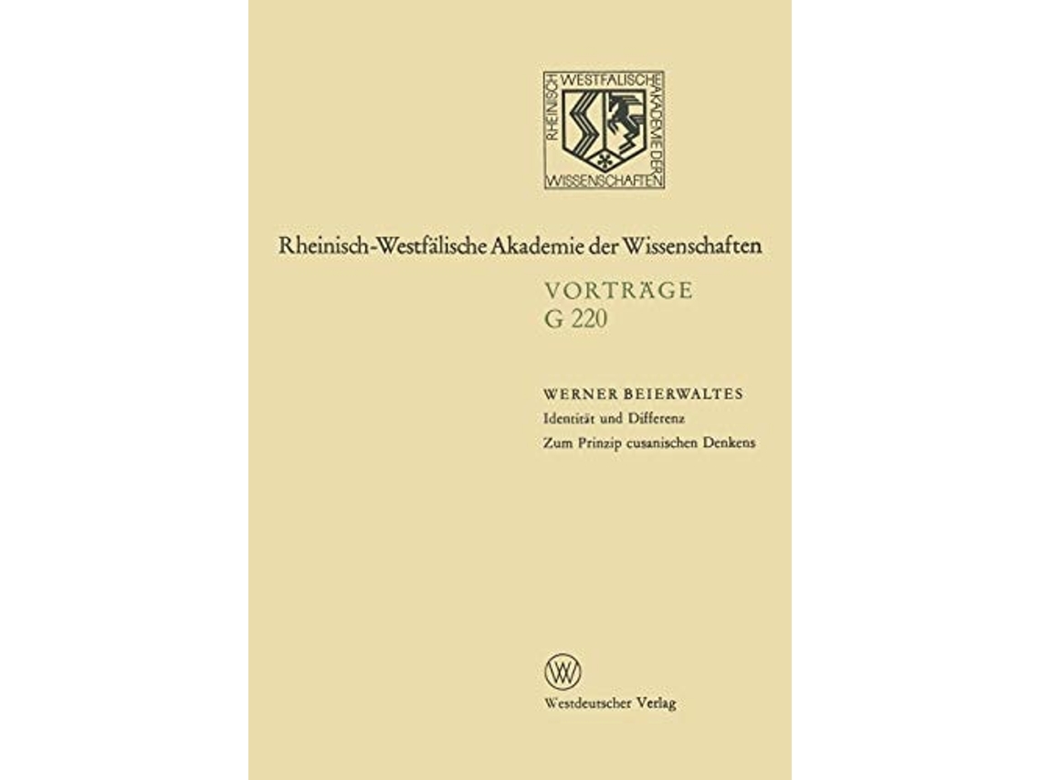 Livro Identitat Und Differenz. Zum Prinzip Cusanischen Denkens De Werner Beierwaltes (alemão)