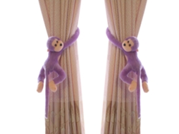 Presilha de cintura para cortina com design de macaco longa e larga, roxa, par LAXISCREED