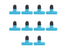 10 Peças De Clip De Alimentos, Abs, Clip De Saco De Frituras, Boa Vedação E Multifuncional, Clip Anti Deslizante Para Cozinha, Azul Grande Sygo