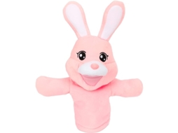 Puppet de Coelho com Boca Móvel para Brincadeiras de Papelão Educação Pré escolar Presente de Aniversário Infantil Rosa 15 Polegadas